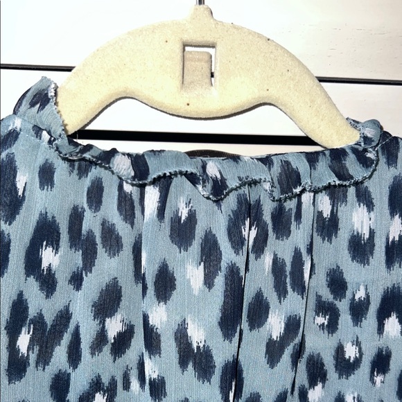 LOFT Blue Animal Print Blouse - Picture 8 of 8